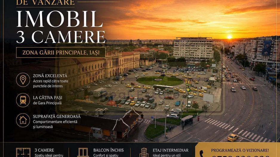 Apartament 3 camere zona Garii - 10 min Copou - Poză 1