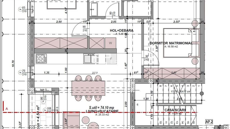 Apartament 3 camere /74 mp/finisaje premium/etaj 1/Cartierul Arhitectilor - Schiță 8