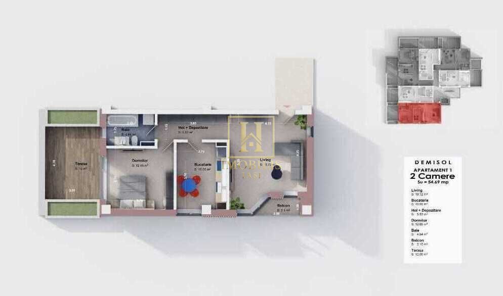 Apartament 2 camere -Decomandat-55mp-Comision 0% - Poză 4