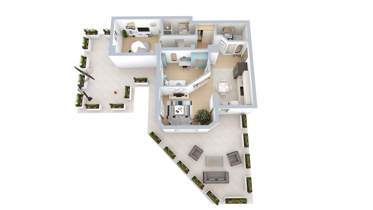 Apartament 2 camere cu terasa, 163 suprafata totala. - Poză 3