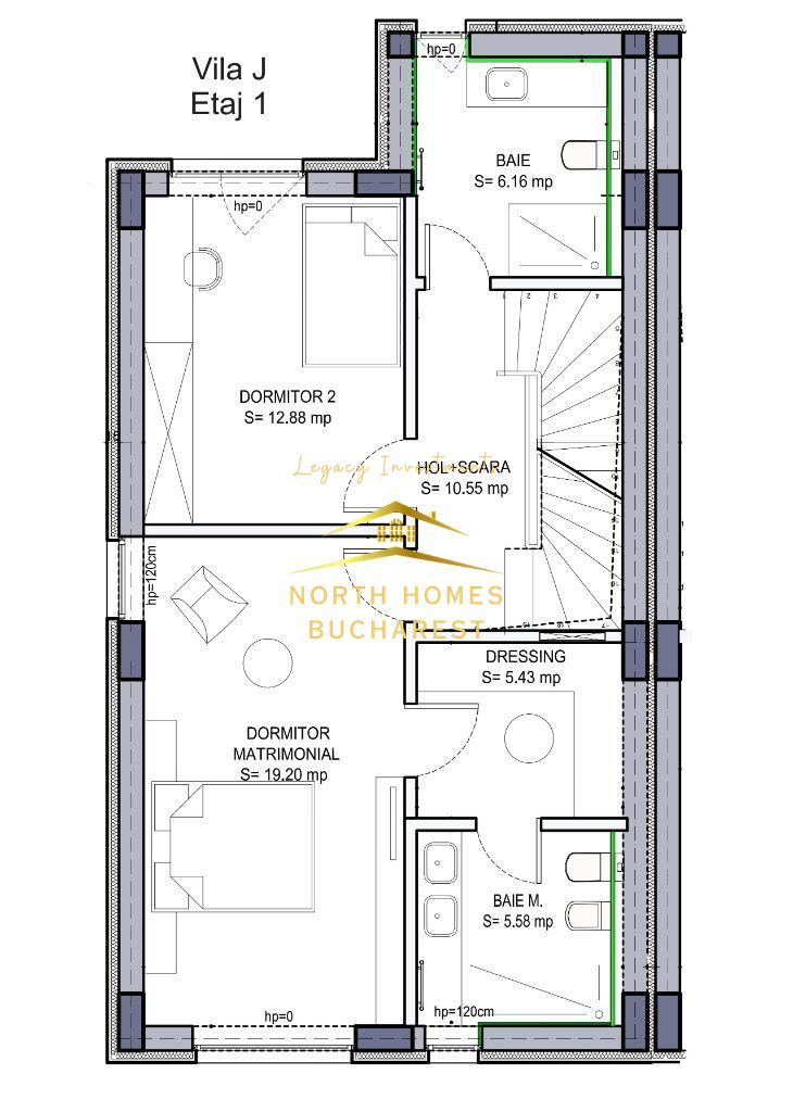 Vila in complex nou, 4 camere, 3 bai, 3 terase, 2 locuri parcare - Poză 19