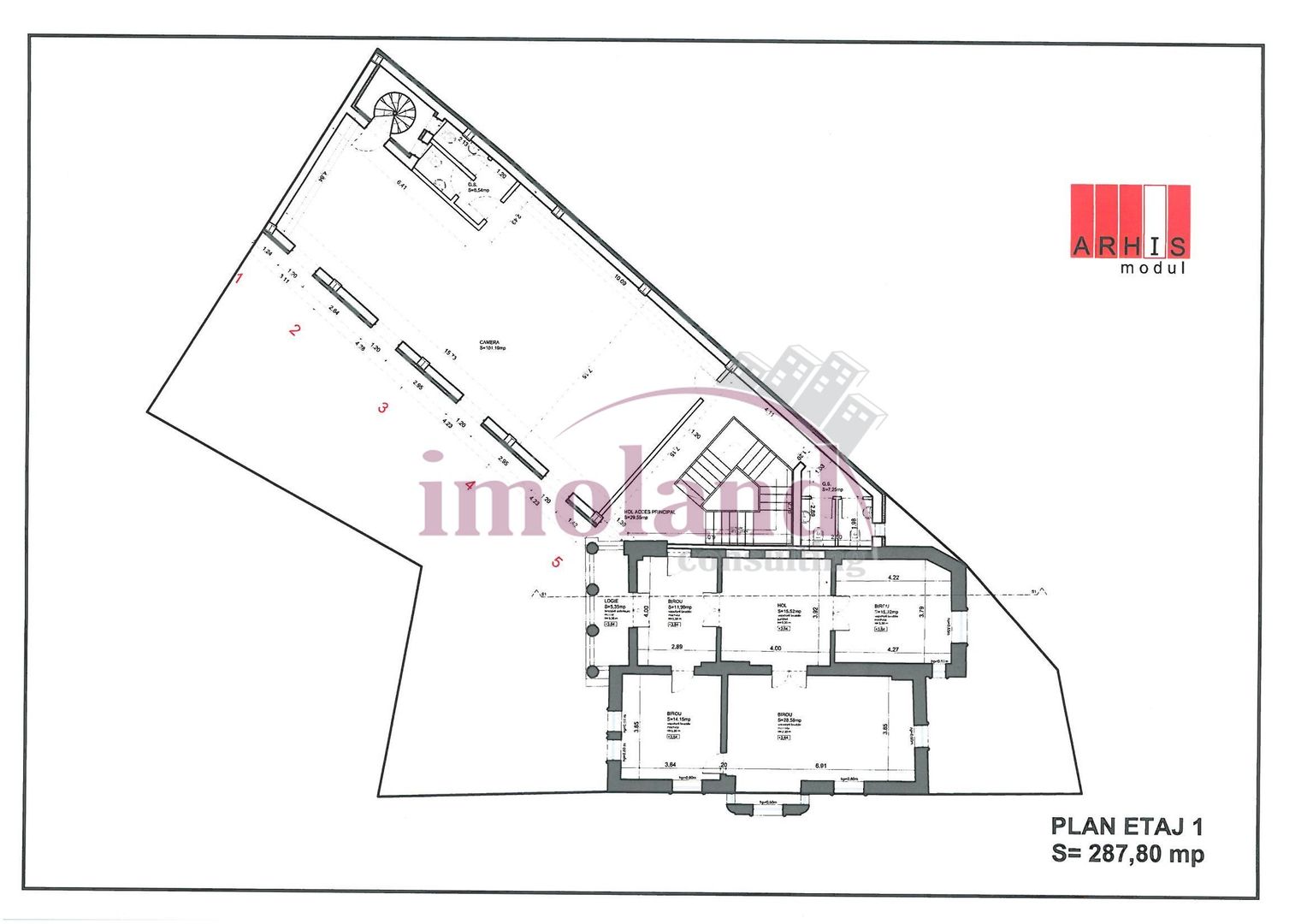 Vila impunatoare - 20 camere - birouri - Romana-Lahovari - Schiță 22