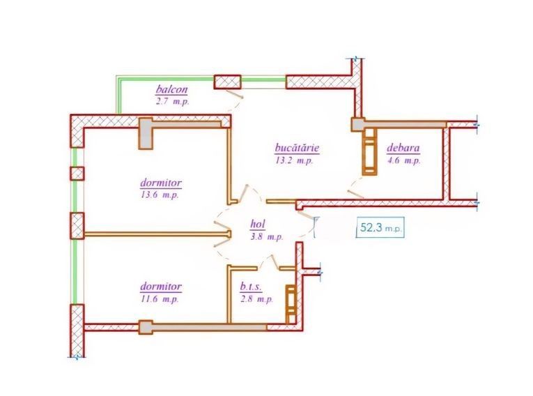 Vânzare, apartament, 2 camere, str. Nicolae Dimo, Durlești - Poză 1