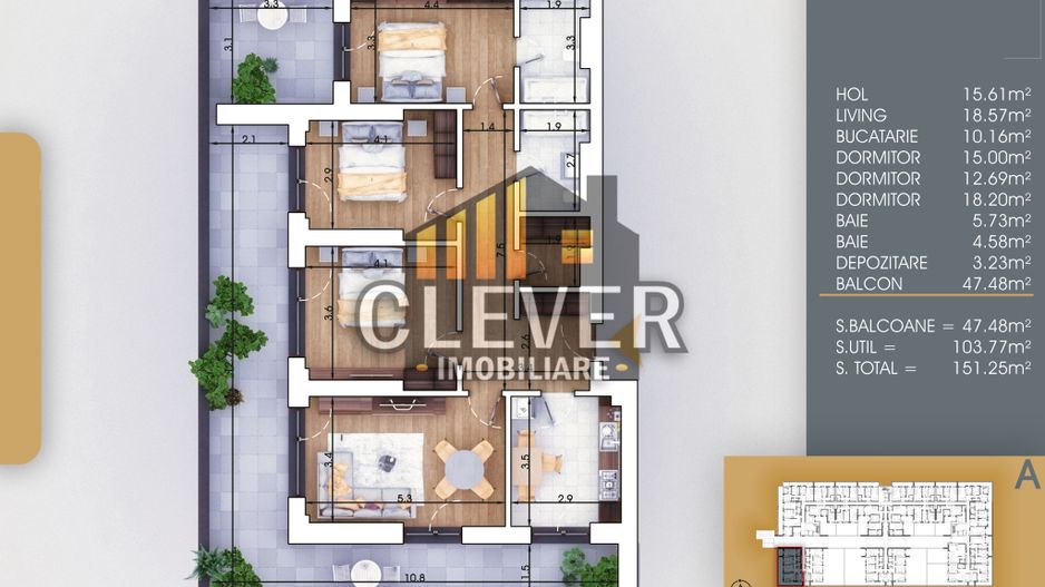 Apartament 4 camere Finalizat |  Parcare inclusa | 7 min metrou Teclu - Schiță 6