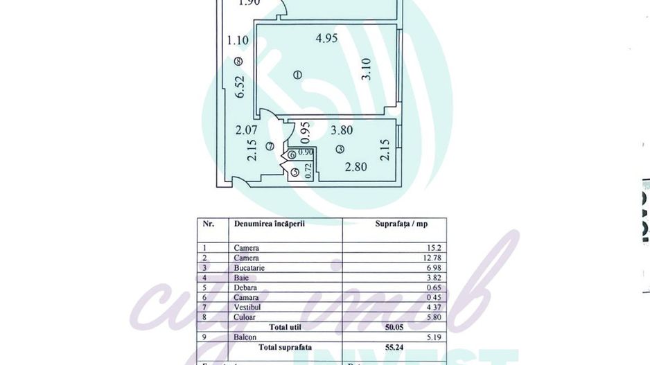 2 camere RENOVAT - Titulescu-Piata Victoriei-Bloc anvelopat - Poză 7