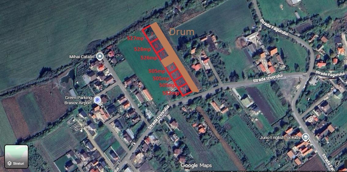 Parcele intre 505-527mp in Stupini pe str Izvorului, 100 euro/mp - Poză 1