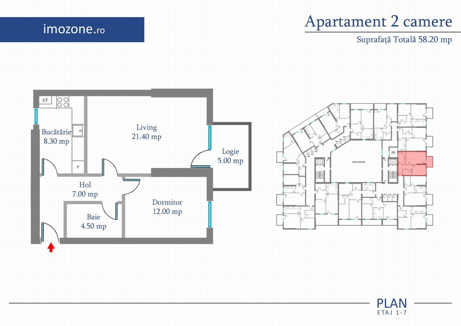 2 Camere, FINALIZAT | 58.2 mp | Bloc Nou | Metrou Preciziei, Comision 0% - Poză 2