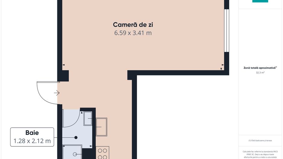 Apartment pentru inchiriat o cameră. - Poză 8