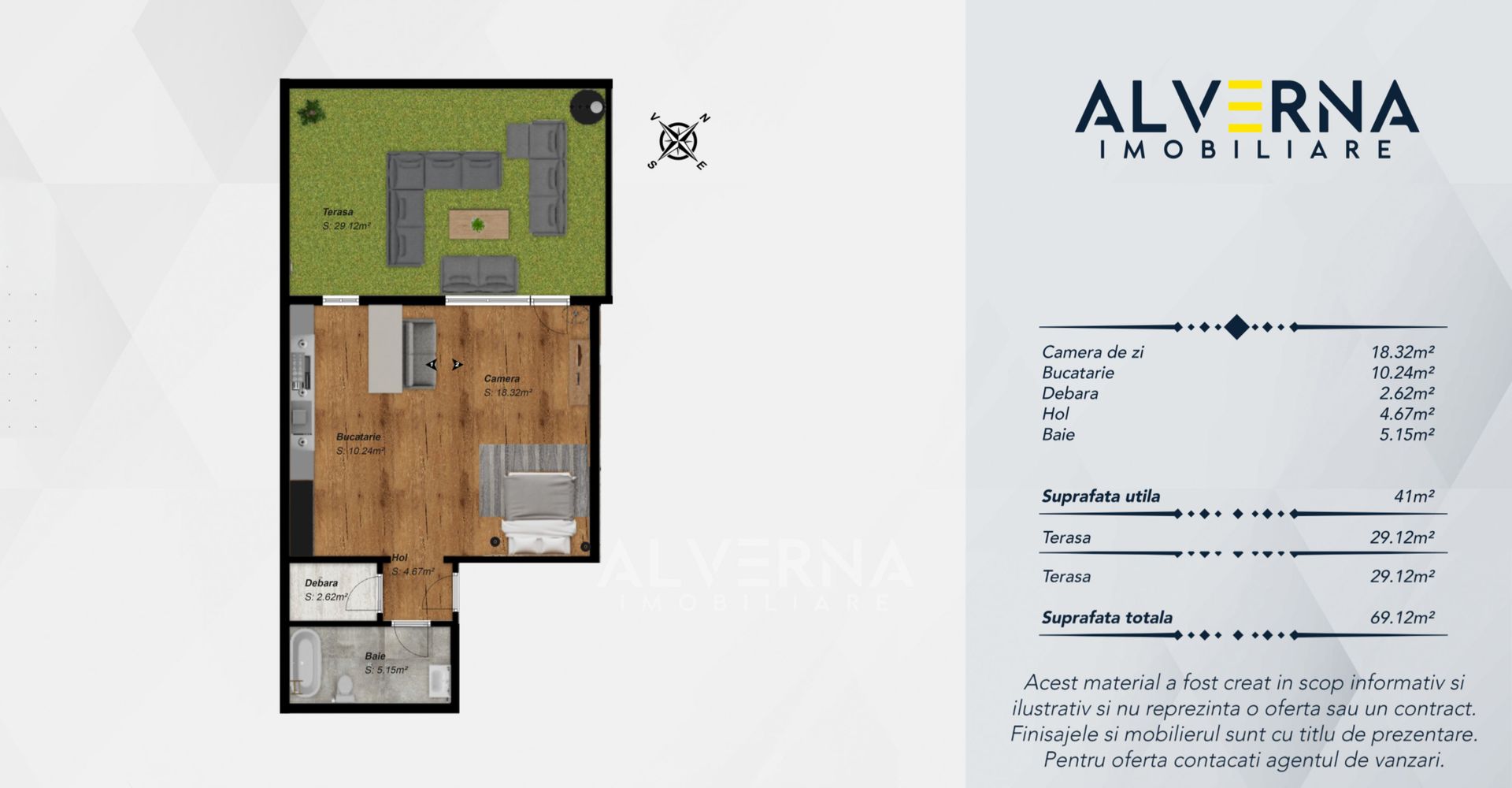 Apartament 1 camera | Studio | 41mp + gradina 29mp | *parcare | Baciu - Schiță 12