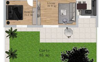 Apartament 2 camere cu curte - Poză 1