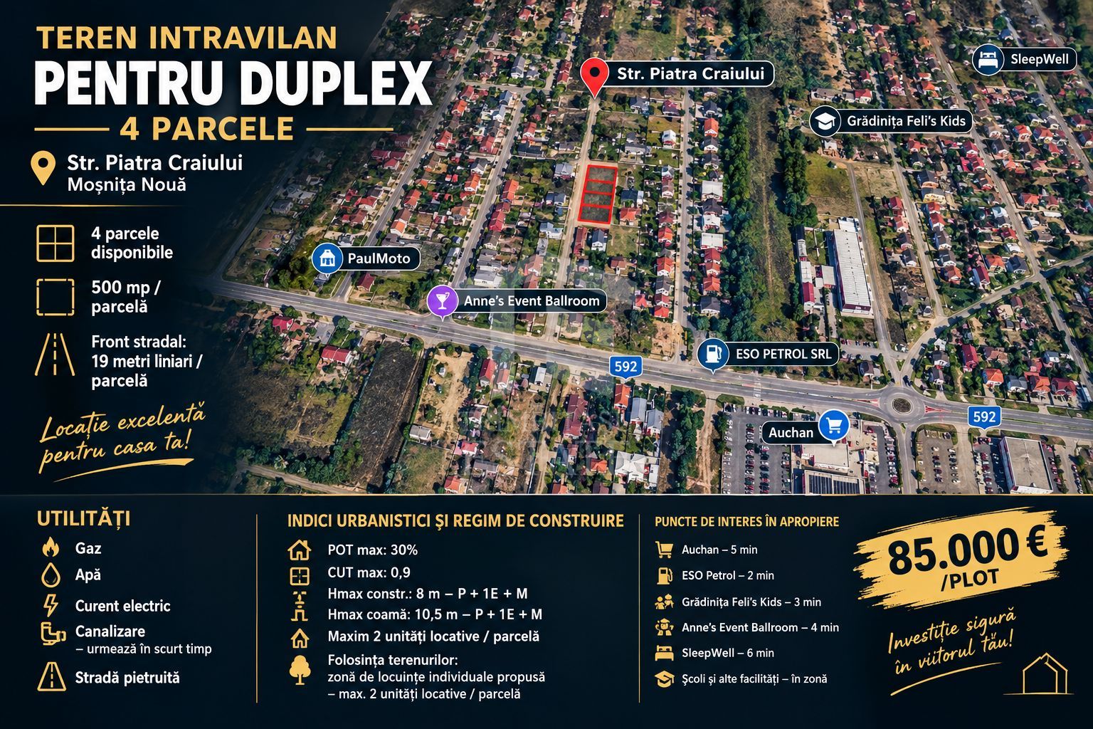 TEREN INTRAVILAN PT. DUPLEX – MOȘNIȚA NOUA - Poză 1