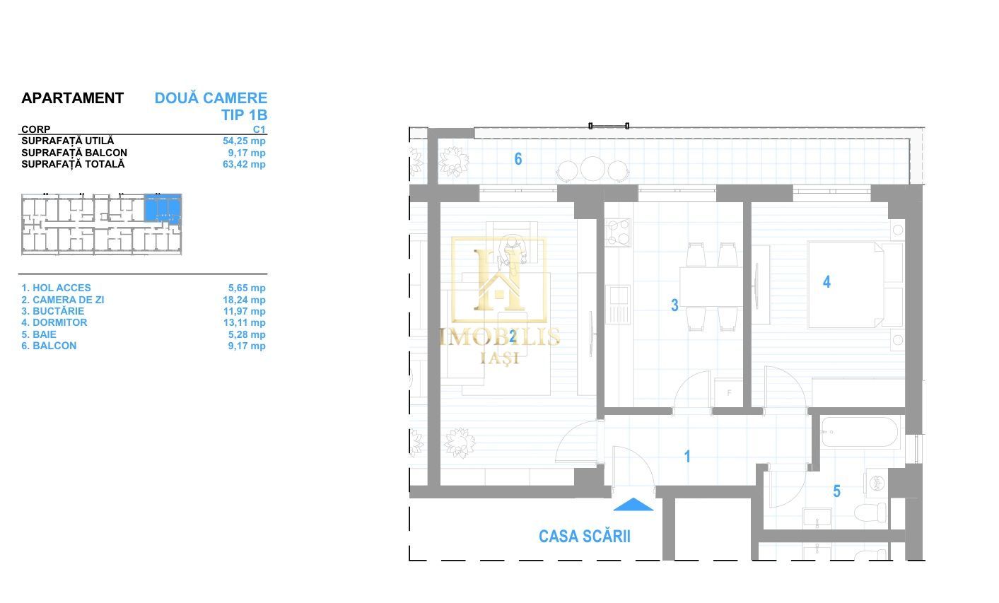 MUTARE IMEDIATA! Apartament 2 camere Dec 63 mp 117000E-Bucium - Poză 13
