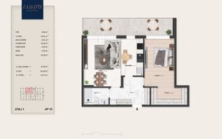 Alusso Residence 2 camere premium Metrou Teclu, Pallady - Schiță 9