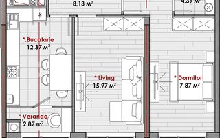 Vânzare, apartament, 2 camere, șos. Hâncești, Telecentru - Poză 5