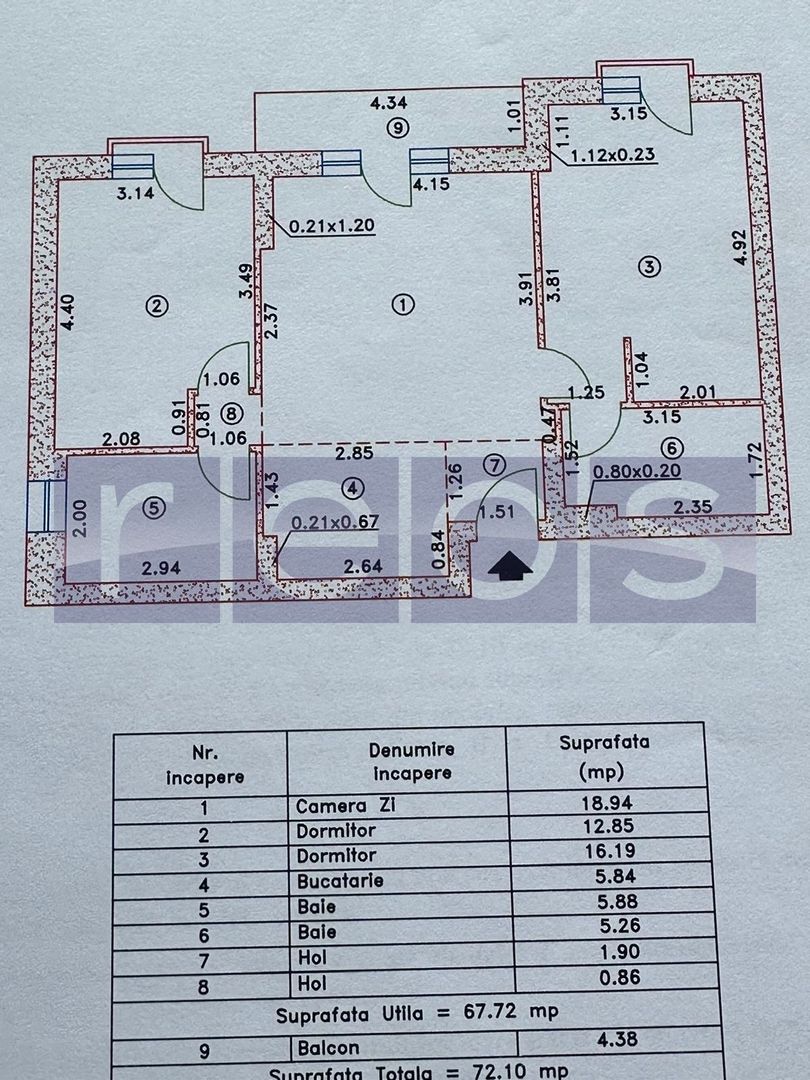 VANZARE 3 CAMERE | 68 MP UTILI | COSMOPOLIS - Poză 14