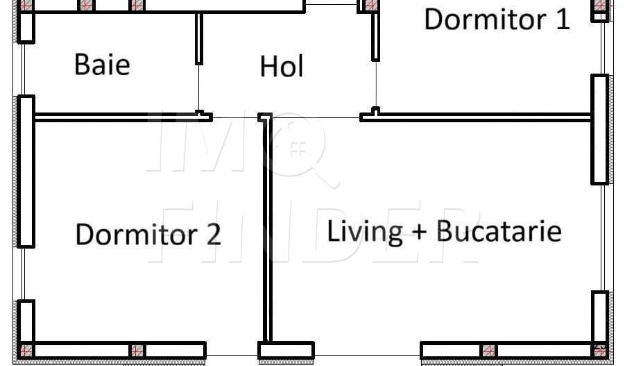 Apartament 2 dormitoare, living + bucatarie, parcare privata - Poză 3