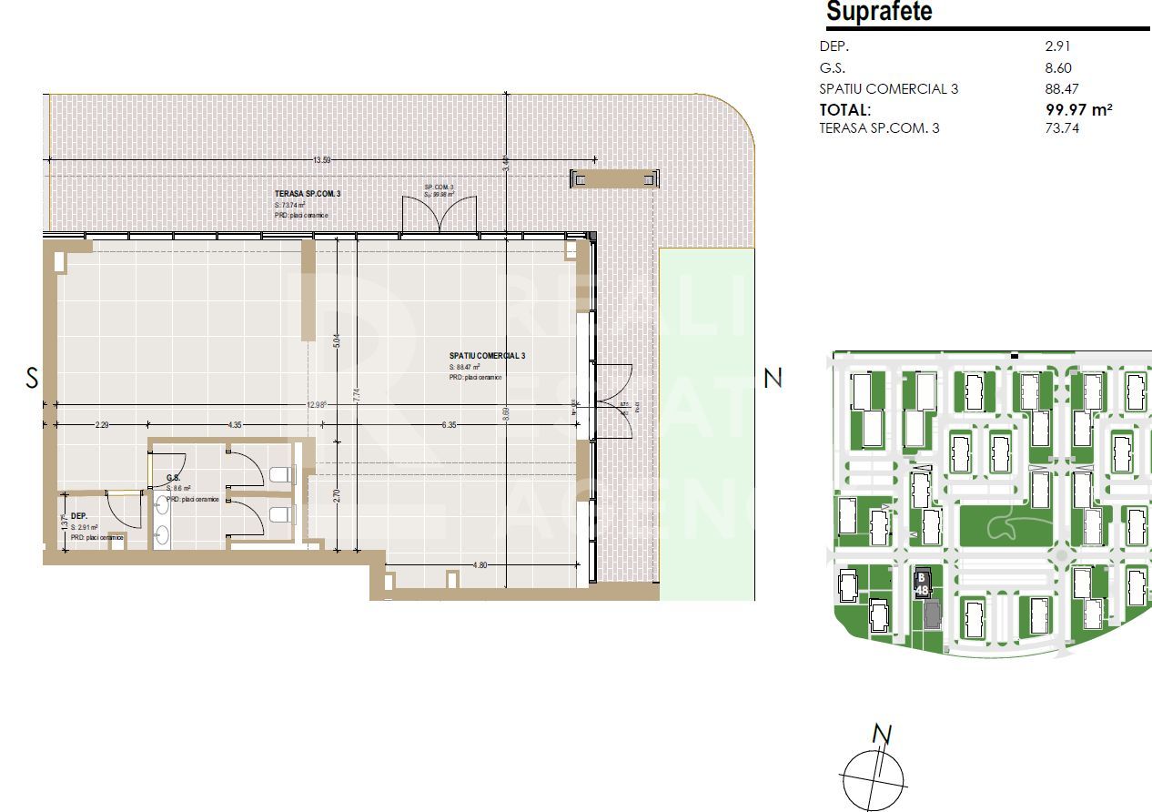 Spațiu comercial de vânzare în Complexul rezidențial Coresi - Schiță 3