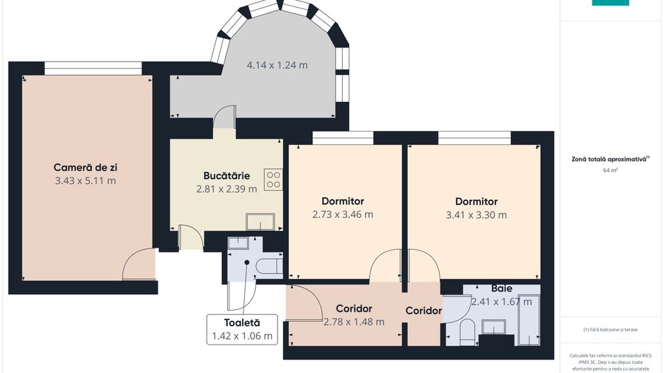 Apartament cu 3 camere în zonă de maxim interes - Poză 8