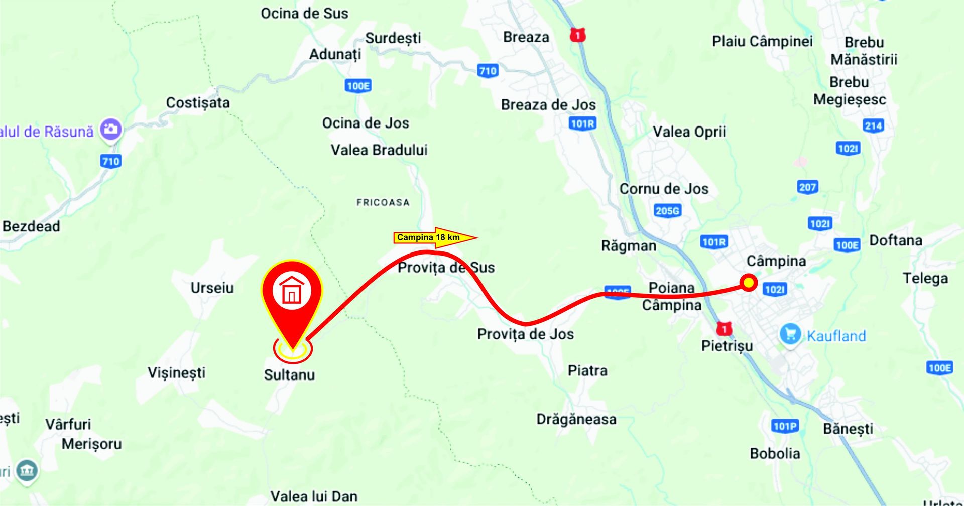 Teren 4044 mp, deschidere 60m, la 18 km de Campina, asfalt si curent - Poză 6