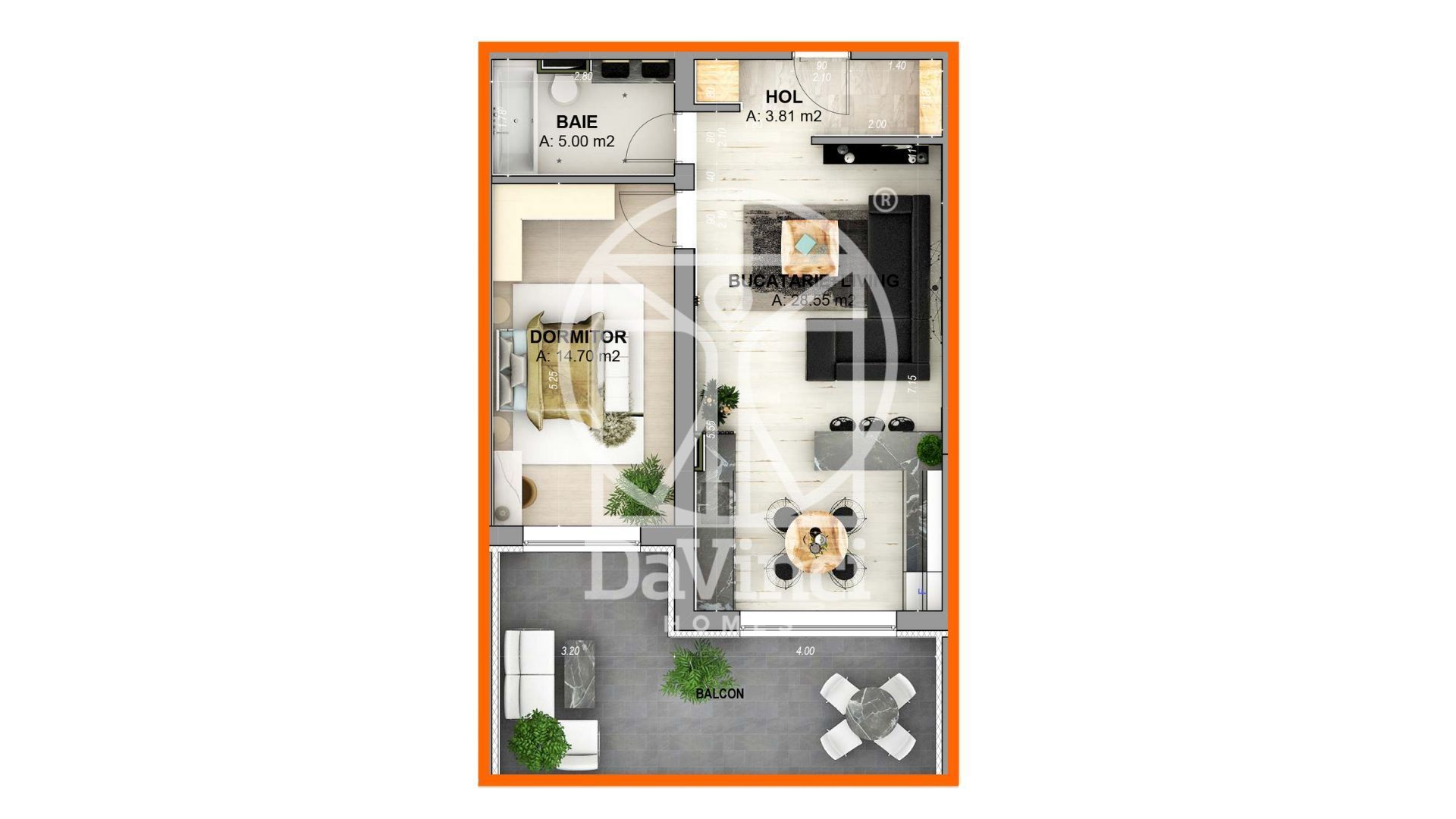 Apartament 2 camere - etaj 1, aer conditionat (ALP-C1-Ra-ap.5) - Poză 2