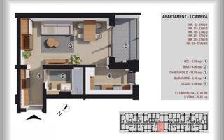 Apartament 1 cameră | bloc nou | strada C. Brâncovean - Poză 1