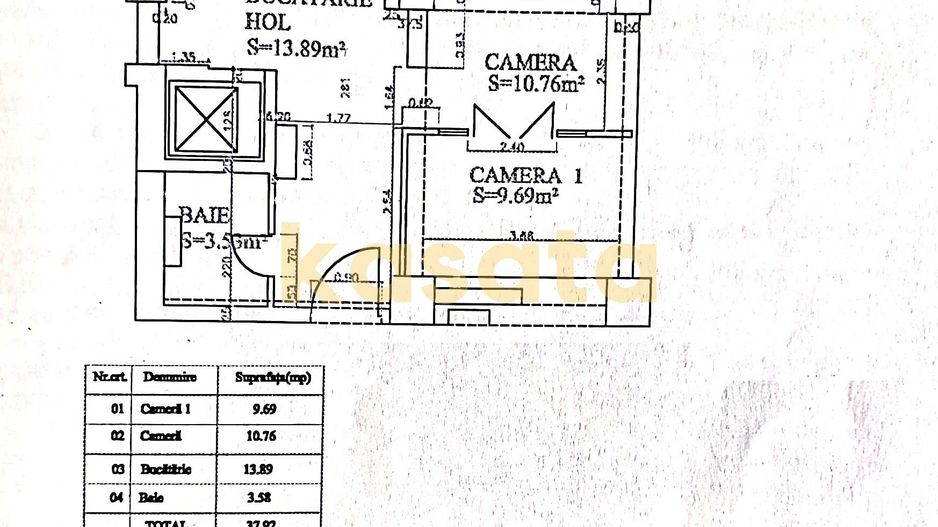 Garsonieră spațioasă Bd. Unirii | Etaj 5/8 | Pază | Vedere liniștită | - Schiță 15