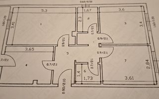 Apartament 3 camere decomandat- Nicolina -Iasi - Schiță 4