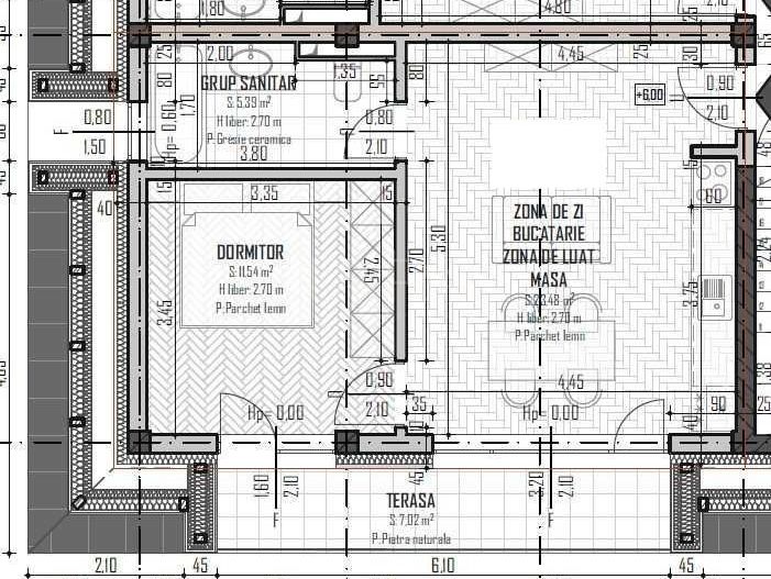 Apartament 2 camere, Baciu, bloc nou, balcon 7mp. - Poză 4