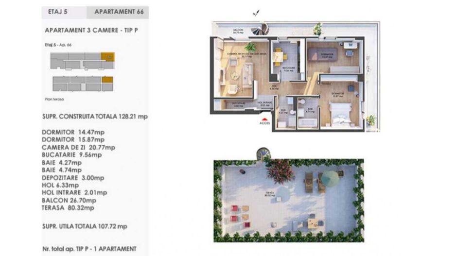 PENTHOUSE SUPERB DE 3 CAMERE / BULEVARDUL PIPERA 1 - Poză 13