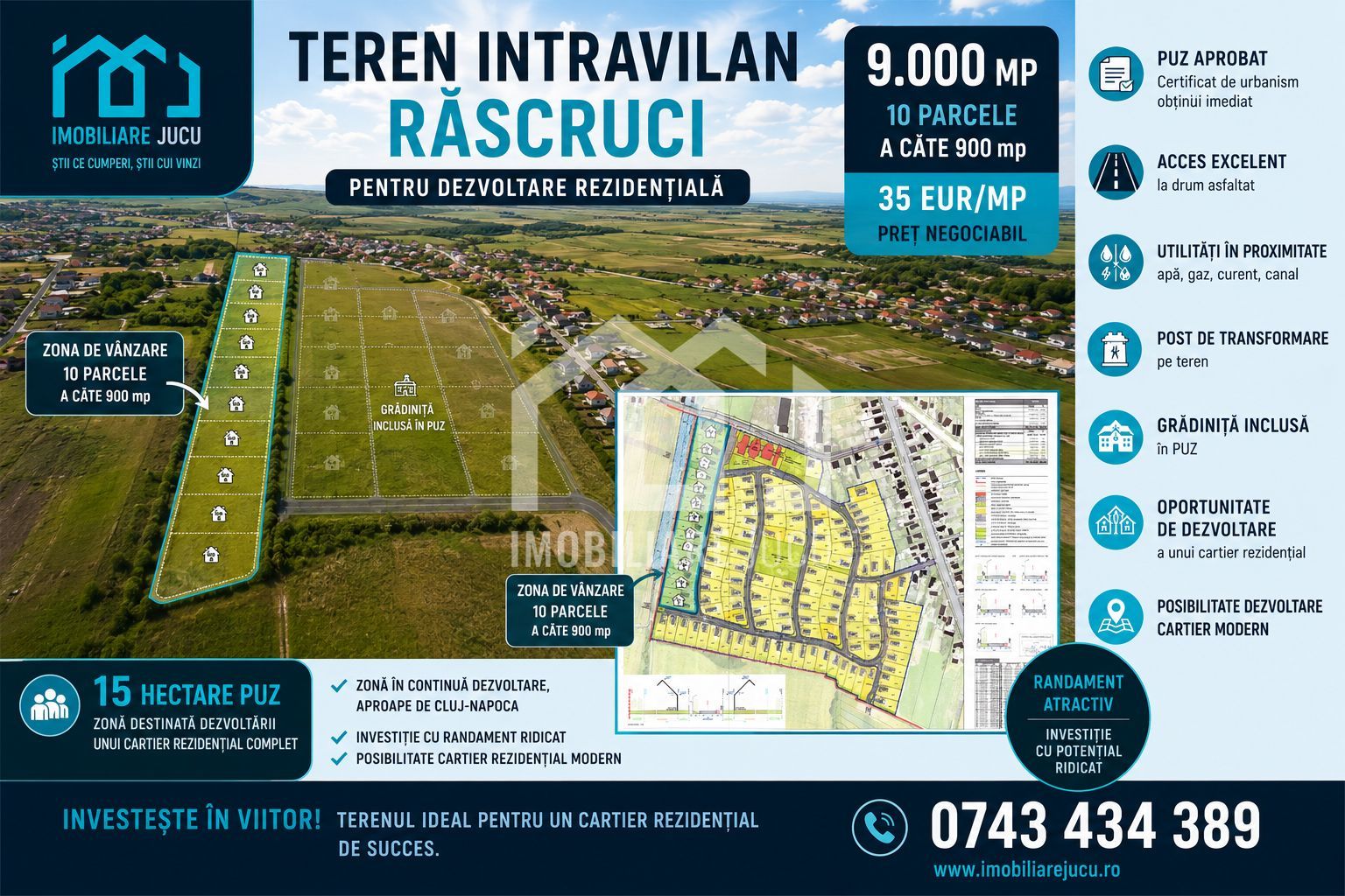 Teren intravilan pentru dezvoltare rezidențială – 9.000 mp | Răscruci - Poză 1