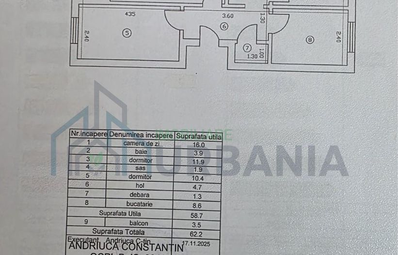 Apartament 3 camere, 62 mp, Tătărași-Ciurchi, Iași - Poză 1