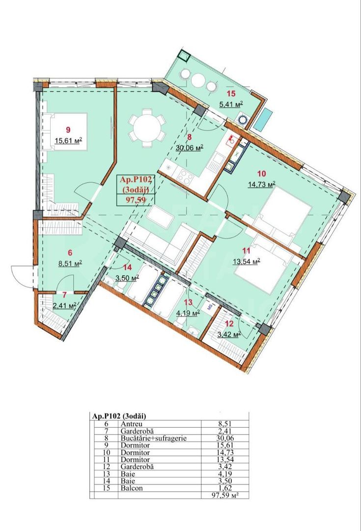 Vânzare, apartament, 3 camere + living, strada Grenoble, Botanica - Poză 3