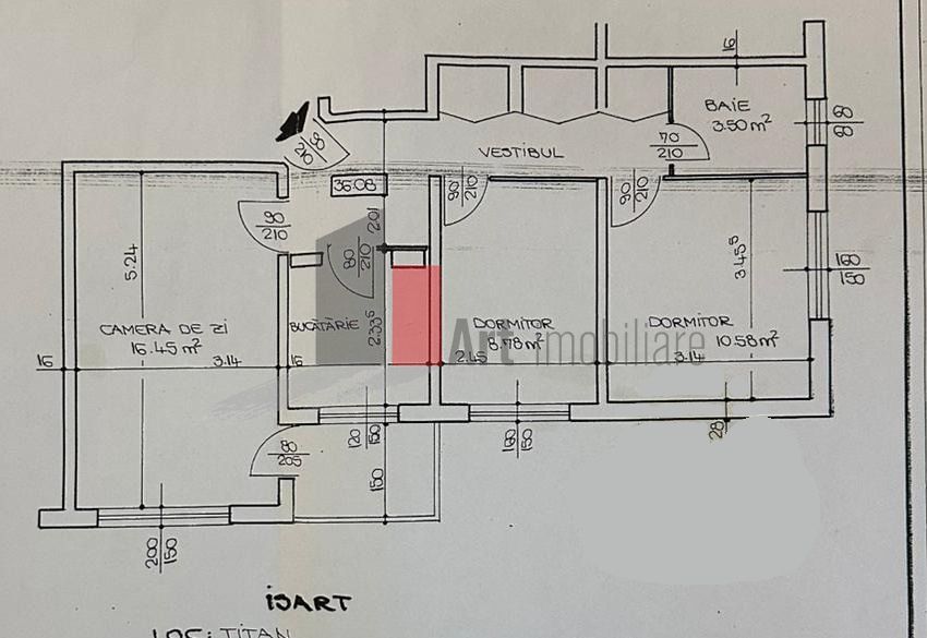Apartament 3 camere Titan-Sălăjan - Schiță 1