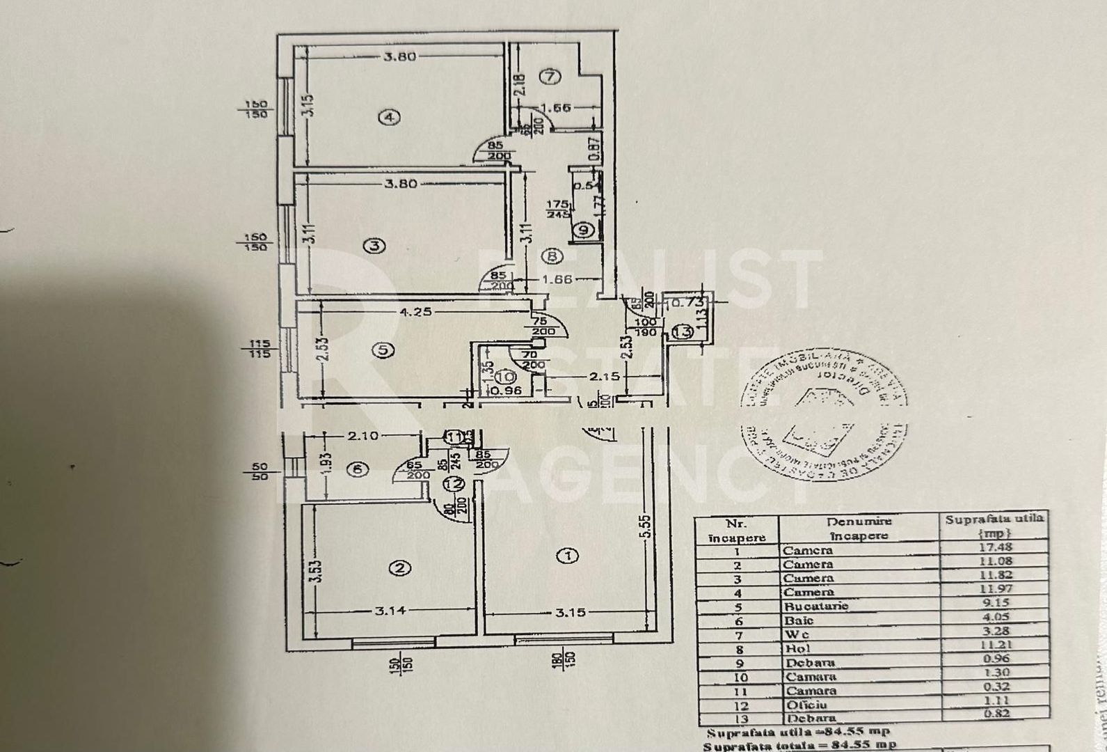 Apartament, 4 Camere, Teiul Doamnei – Facultatea de Construcții - Schiță 21