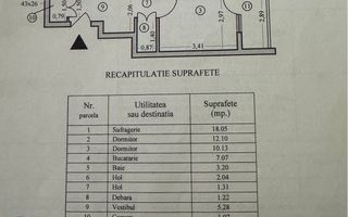 Apartament 3 camere Titan liceul Dante - Schiță 18