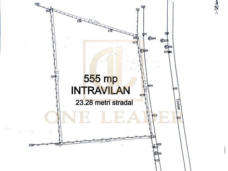 Teren Intravilan 555 mp de Vânzare Bran – Central | 23.28 m Deschidere Stradala - Poză 2
