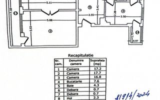 Parcul Cismigiu | Apartament 3 camere | 87mp | Centrala proprie - Schiță 8
