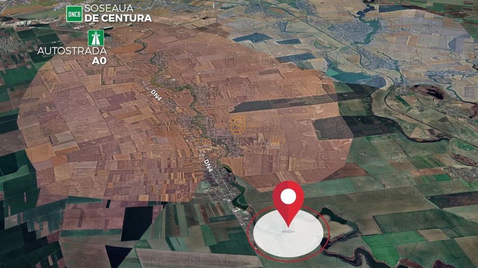 Teren 84.400 mp, ideal dezvoltare rezidentiala, PUZ aprobat, Frumusani - Poză 2