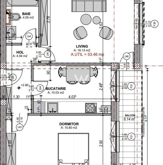 Apartament 2 camere decomandat, zona Doamna Stanca - Schiță 9