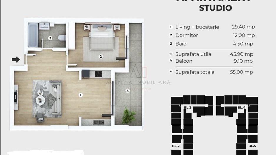 Apartament tip studio | 4 min Metrou Berceni | Piscina - Poză 2