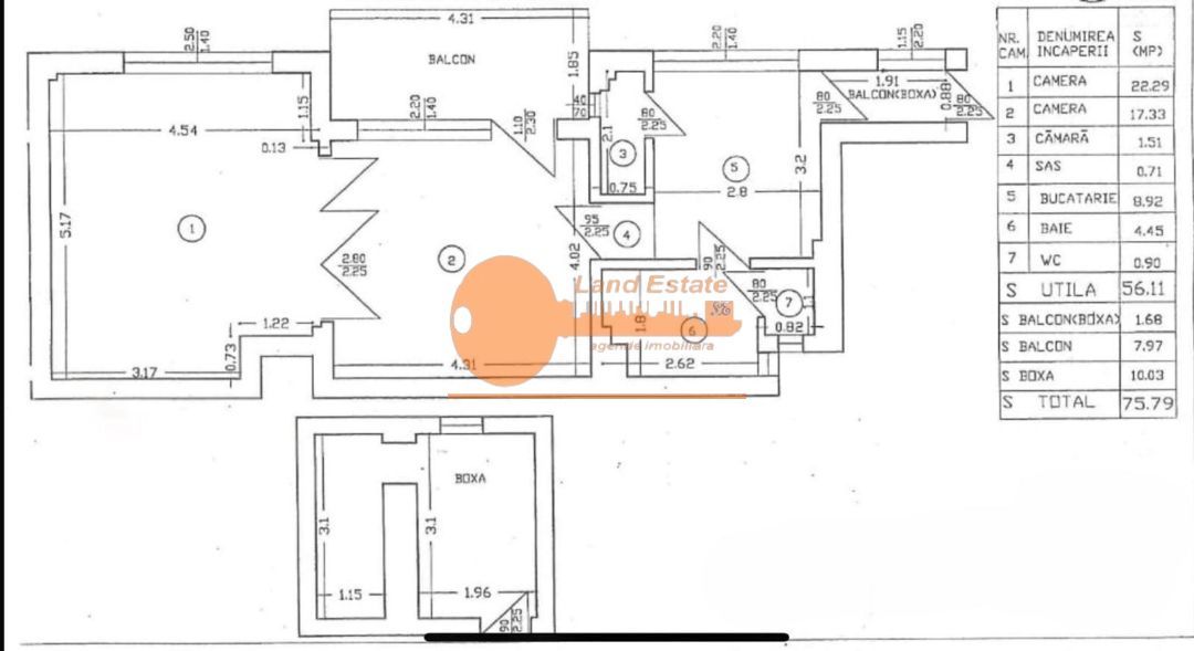 Apartament 2 camere cu centrala – Tineretului la 5 min de metrou - Schiță 8