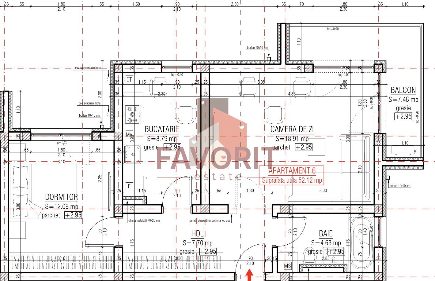 Decomandat. Zona Buziasului. Parcare in curte. - Schiță 7