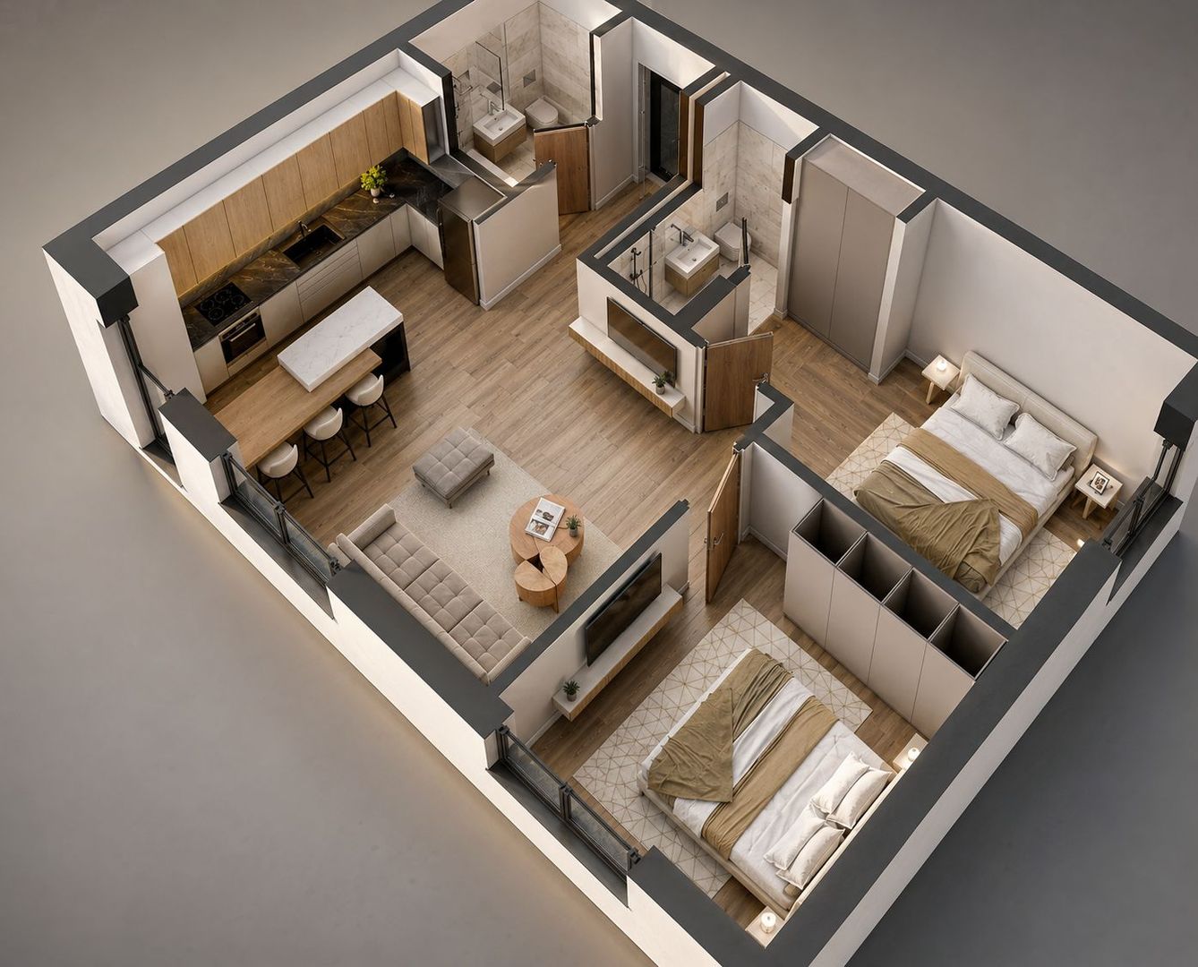 CEL MAI IEFTIN 3 CAMERE NOU ÎN PIPERA | 80 MP | 145.000 € + TVA - Poză 6