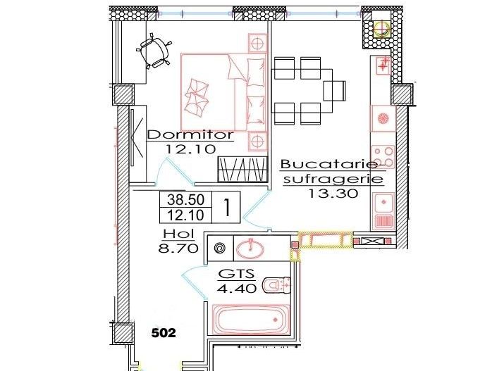 Vânzare, apartament, 1 cameră, str. Ialoveni, Telecentru - Poză 3