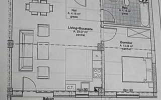 Apartament cu 2 camere, finisat mobilat complet, zona Teilor - Schiță 11