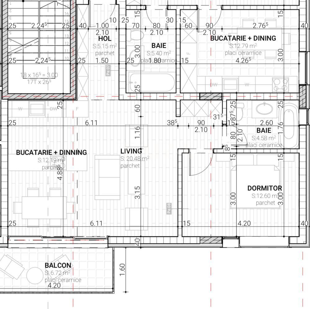 Apartament 2 camere, Marăști – Semifinisat - Poză 2