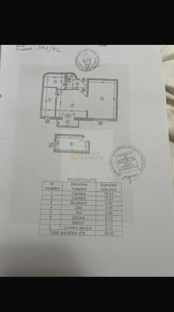 2 camere  | Bulevard Gh. Magheru - Romana | Decomandat | Balcon - Poză 8