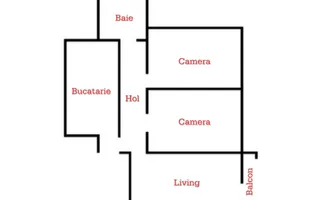 Apartament 3 camere, 70 mp total, loc de parcare, Str. Vânătorilor - Schiță 21