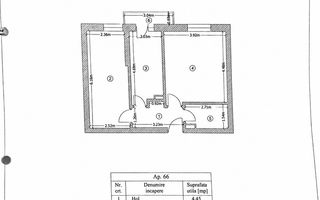 Apartament 2 camere decomandat | Zona Luica- Brâncoveanu-Grand Arena - Schiță 8