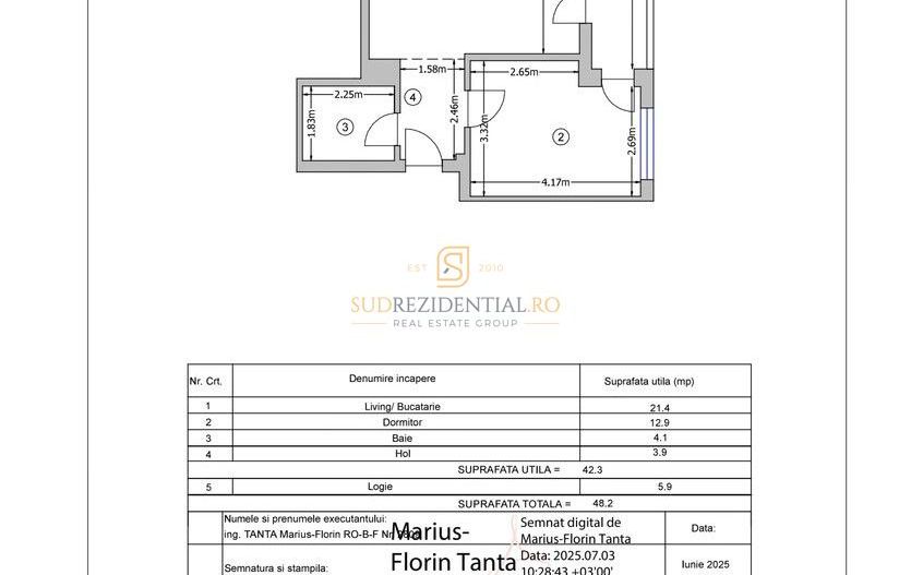 Apartament 2 camere de inchiriat, mobilat si utilat, metrou Ap.Patriei - Schiță 8